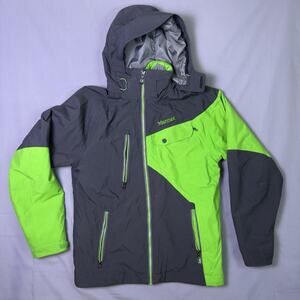 Marmot MemBrain Mantra Jacket Mens Small Black Green Outdoor Shell